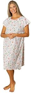 Gownies - Designer Hospital Patient Gown, 100% Cotton, Hospital Stay (Small/Medium, Ivy)