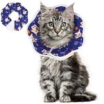 ComSaf Small Soft Cat Recovery Collar, Protective Adjustable Pet Cone Collar for After Surgery, Comfortable Lightweight Elizabethan Collar for Cat Kitten Prevent from Licking Wounds, Not Block Vision