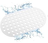 ALL PRIDE Bathtub and Shower Mat, Non Slip, Machine Washable, Perfect Bath Mat for Tub and Shower for Kids and Elderly, 29 x15 Inch, Big Hole, White