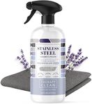 Therapy Stainless Steel Cleaner and Polish Bundle with Microfiber Cloth, Fingerprint and Residue Remover, 100% USDA BioBased, Lavender Essential Oil Scent, Sink Cleaner, Grill Cleaner Spray