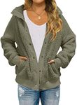 MEROKEETY Women's 2024 Winter Long Sleeve Button Sherpa Jacket Coat Pockets Warm Fleece