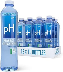 Perfect Hydration 9.5+ pH Alkaline Drinking Water | 100% Recycled Bottles | Electrolyte Minerals for Taste | 12 pack - 1 Liter (33.8 oz)