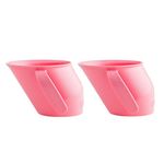 Doidy Cup Twin Gift Set, Baby First Open Cup from 6 Months +, Slanted Design for Training & Learning to Drink, weaning Essentials for Milk & Water (Pink)