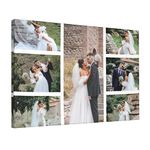 Personalized Canvas Wall Custom Canvas Prints Custom Wall Canvas Prints With Your Photos for Bedroom Living Room Wedding Baby Pet Family Picture Framed Wall Art 24"x16"WoodFrame