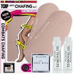 Anti Thigh Chafing Prevention Kit, Includes 1 Pair of Inner Thigh Chafing Pad Ivory, 2 Removal Oil & Prep Wipe by The Chub Rub Patch