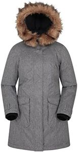 Mountain Warehouse Aurora Womens Down Jacket - Waterproof & Breathable Ladies Puffer Coat with Taped Seams & Down Proof Lining - For Spring Summer, Camping Grey Women's Size 8