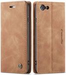 SINIANL iPhone 8 Wallet Case iPhone 7 Leather Case, Folio Case with Kickstand Credit Card Holder Magnetic Closure Folding Flip Book Cover Case for Apple iPhone 8 iPhone 7 - Brown