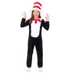 amscan 9904195 - Kids Dr Seuss The Cat in the Hat Jumpsuit World Book Day Fancy Dress Costume Age: 6-8 Yrs