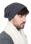 likemary Beanie Hat for Men – Winter Hats & Beanies – Merino Wool Slouch Beanie – Mens Hats – Handmade Ethical Gifts for Men – Warm Wool Hat for Outdoor Use Charcoal Grey