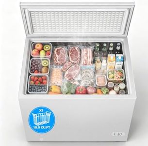 COWSAR Chest Freezer 10.0 Cubic Feet Freezer with 3 Removable Baskets, Free Standing Top Open Door Deep Freezer, 7-Level Adjustable Temperature, Compact, Front Drain for Home Dorm, White