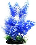 uxcell White Blue Plastic Plant Ornament Aquarium Terrarium Decoration for Reptiles and Amphibians