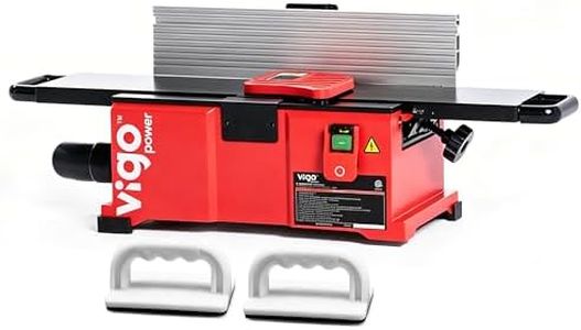 6 Inch Benchtop Jointer with Solid Steel Spiral Cutterhead, 12A 1.5HP Wood Jointer for Woodworking, 12 Tungsten Carbide Inserts, Flat Tables & 90°-135° Adjustable Fence, 2 Push Blocks
