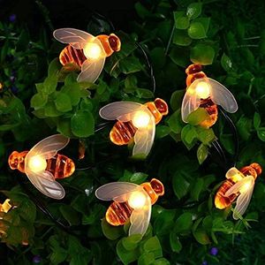 Solar String Lights Outdoor 30 LED Bee Shape Fabselection Decorative Power Solar Garden Decoration Lights