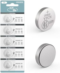 YFCN CR1632 Battery 3V Lithium Battery 5 Count Pack CR1632 Batteries for Car Key Fob, Keyless Remote, Sensors - CR 1632 Coin Cell Batteries - 5 Years Shelf Life