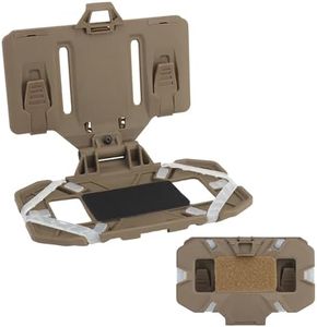 Zhongren Tactical Plate Carrier Vest Attachments Universal Phone Chest Mount for Screen Size 4.7"-6.7" Molle Foldable Navigation Phone Holder Board (Tan)