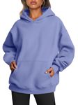 Trendy Queen Womens Oversized Hoodies Fleece Sweatshirts Long Sleeve Sweaters Pullover Fall Outfits with Pocket, Blue Purple, S