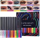 FantasyDay 12 Colors Liquid Eyeliner Set, Matte Colored Eyeliners Pen, Pigmented Waterproof Smudgeproof Long Lasting Eye Liner Xmas Christmas Festival Makeup Gift Kit