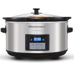 Elite Platinum MST-900D Maxi-Matic 8.5 Quart Digital Programmable Slow Cooker with Timer, Stainless Steel