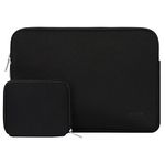 MOSISO Laptop Sleeve Compatible with MacBook Air 11, 11.6-12.3 inch Acer Chromebook R11/HP Stream/Samsung/ASUS/Surface Pro X/7/6/5/4/3, Neoprene Bag Cover with Small Case, Black