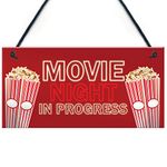 RED OCEAN Cinema Room Hanging Sign Home Decor Gift Boys Girls Bedroom Sign Gift For Him Her