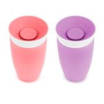 Munchkin Miracle 360 Cup| Toddler Cup| BPA Free Baby & Toddler Sippy Cup| Non Spill Cup |Dishwasher Safe Baby Cup| Leakproof Childrens Cups| Baby Sippy Cup 12+ Months - 10oz/296ml| 2 Pack| Pink/Purple