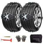 GOHHME Car Tire Snow Chains, 8 Pieces New Universal Fit Anti-slip Car Chains Set Stainless Steel Anti-skid Emergency Snow Tyre Chains Adjustable Tire Wheel Traction Chains for Truck SUV Car