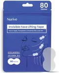 NURIVE Invisible Face Lift Tape (80 Tapes) | Collagen Face Lift Tape Invisible | Face Tape for Wrinkles with Jojoba Oil | Forehead Wrinkle Patches for Face Saggy Skin | Face Lifting Bands