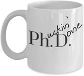 PhD Graduation Gifts Humorous Coffee Humor Coffee Mugs Phucking Done Ceramic Mug Gift, Curse Coffee Cup, Funny Desk Ornaments, Novelty Gifts, Grad Student Gag Gifts Scientist Doctor