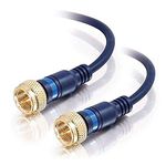 C2G 27227 Velocity Mini-Coax F-Type Cable, Blue (6 Feet, 1.82 Meters)