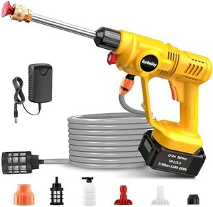 Cordless Pressure Washer, 363PSI 2.5L/min Portable Cordless Power Washer with 0°&40° Nozzles, Foam Bottle, 21V 3000mAh Battery & Charger, Handheld Battery Pressure Washer for Home, Car, Garden,Yellow
