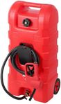 Garvee Fuel Caddy, 15 Gallon Portable Gas Can Fuel Tank Container with Fluid Transfer Siphon Pump and 10ft. Delivery Hose, Diesel Storage Can On-Wheels for Cars Lawn Mowers ATVs Boats