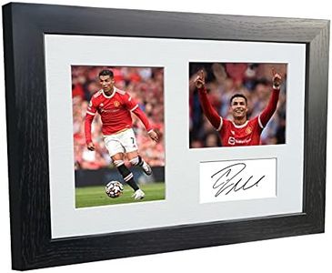 Kitbags & Lockers 12x8 A4 Cristiano Ronaldo Manchester United Signed Autograph Photo Photograph Picture Frame Poster Gift, Black, 323mm x 342mm x 1.5mm