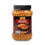 TOPLINE Wings Spicy Chilli Sharing Peanuts - Crunchy Coated Peanuts Snacks with Chilli Flavour 1.1kg Perfect Pub Snacks for Snacking, Movie Nights, Peanut Lovers with Topline Card, Orange