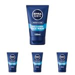 NIVEA MEN Deep Cleaning Face Wash Protect & Care (100 Ml) (Pack of 4)