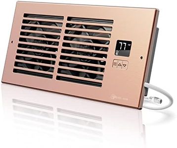 AyA Gear Register Booster Fan with Thermostat Control, Heating Cooling Fits 4” x 10” Holes, Brown