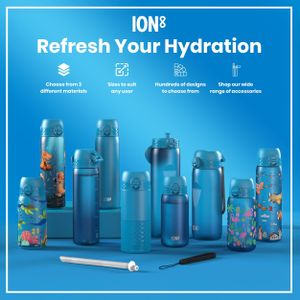 Ion8 1L Water Bottle – Leak Proof Flip Lid, BPA Free, Blue