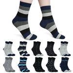 10 Pairs Women's Socks with Multi Stripe Dot and Heart Patterns, Colorful Classic Casual Ladies Sock, Gifts for Ladies (Mixed color 6)