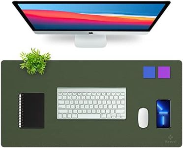 K KNODEL Desk Mat, Office Desk Pad, PU Leather Desk Blotter, Laptop Desk Mat, Waterproof Desk Writing Pad for Office and Home, Dual-Sided (43 x 90cm, Dark Green/Gray)