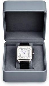 Oirlv Premium Leather Watch Gift Box Single Watch Storage Case with Removable Pillow Wristwatch Display Box (Light gray)