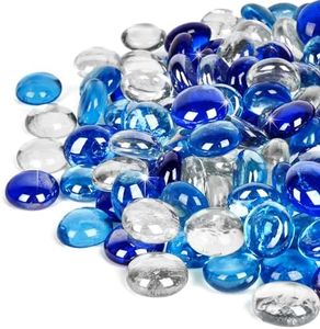 GASPRO 20 lbs Fire Pit Glass for Propane Fire Pit, 3/4 Inch Fire Glass Beads for Fireplace Fire Pit Table, Glass Rocks for Landscaping- Mixed Colors