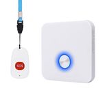 ALEENFOON Patient elderly Alert Alarm System Rechargeable Wireless Pager Alarm Home Safety Emergency Call Button Doorbell Elderly Caregiver Personal Pager for Kids Handicapped Pregnan (1 to 1)