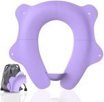 SKYROKU Foldable Kids Toilet Seat – Portable & Anti-Slip Travel Potty Training Seat for Toddlers, DIY Stickers, Storage Bag, Easy Clean & Compact for Home, Daycare, Grandparents House (Ages 2-6)