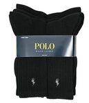 Polo Ralph Lauren Men's Classic Ribbed Crew Socks - 6 Pack - black - Large