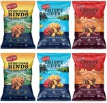 Field Trip Gluten Free Pork Rinds, Crunchy Paleo and Keto Friendly Snack, High Protein Low Carb Snacks, Island BBQ, Cinnamon Churro, and Sweet Chipotle, 1oz Bag, 6 Variety Pack