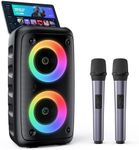 HEEBUKE Karaoke Machine, Portable Bluetooth Speaker with 2 Wireless Karaoke Microphones, Karaoke for Adults Kids with Upgraded Subwoofer, PA System, Support TWS/TF/USB/AUX, Party