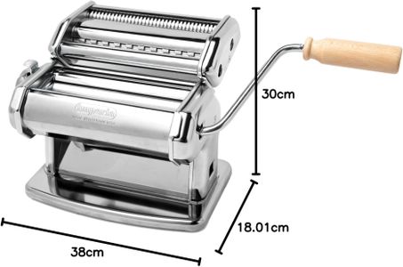 Imperia Italian Pasta Maker Gift Set – Silver, Machine with Ravioli Mold, Roller & Cutter