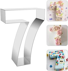 ZADE 8 Inch 304 Stainless Steel Large Size Number Cake Mousse Mold Number 7 Tiramisu Cheesecake Mold Cookie Cutter Bakeware 3D Cake Baking Pan for Birthday and Baking, Party