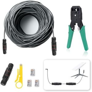 BABORUI 75 Ft Replacement Cable for Starlink with Repair Kit, IP68 Waterproof Supports 1000M Protocol Internet Replacement Tools Kit, Pure Copper Data Transmission for Starlink Cable Replacement