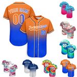 Custom Baseball Jersey Men Button Down Personalised Tee Shirt Sports Fans Print Name Numbers for Women/Kids