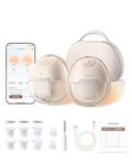 eufy Wearable Breast Pump S1 Pro, Electric Hands-Free Breast Pump with Heating Technology, Portable Charging Case, App-Controlled Smart Rhythm, Hospital-Grade Suction, Leak-Proof and Ultra-Quiet